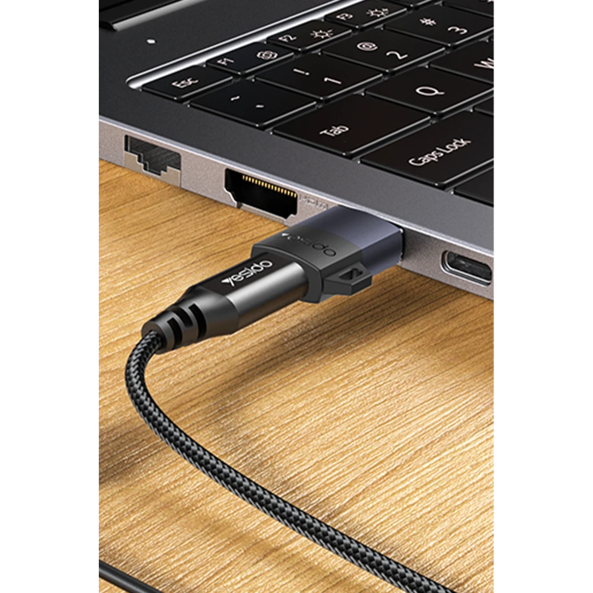 Yesido GS34 USB to Type-C 480 Mbps Data ve 18W Hızlı Şarj Destekli OTG Dönüştürücü - Siyah