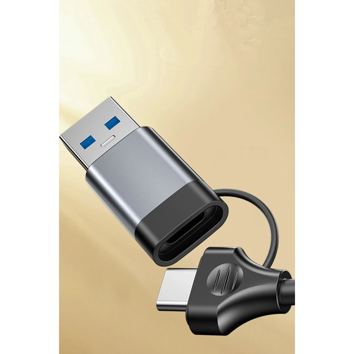 Yesido HB20 5in1 1 Adet USB 3.0 / 2 Adet Usb 2.0 / 1 Adet 100W Type-C Çıkışlı Usb ve Type-C Girişli Hub Dönüştürücü - Siyah