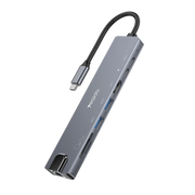 Yesido HB27 8in1 100W PD 1 GBPS Ethernet 4K Hub Dönüştürücü - Siyah