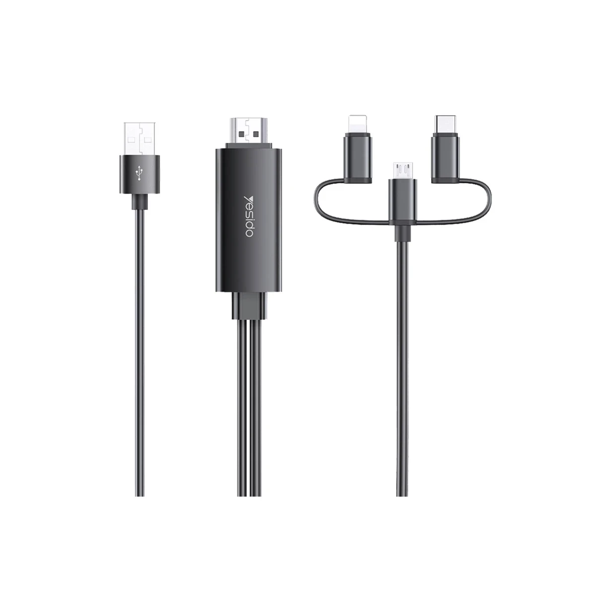 Yesido HM05 1.8m FHD 3in1 to HDMI Kablo - Siyah