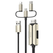 Yesido HM14 2m FHD 3in1 to HDMI Kablo - Gold