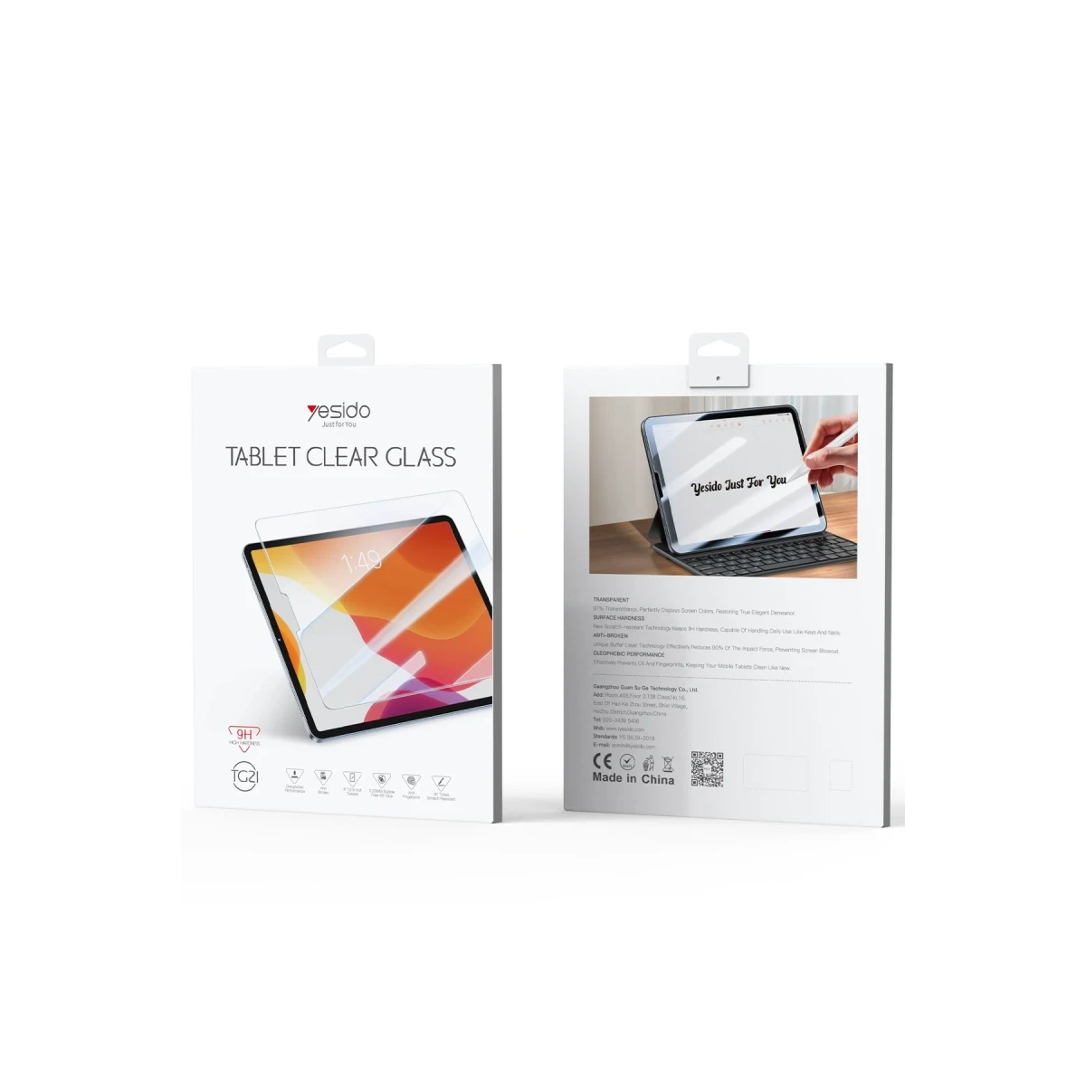 Yesido iPad Pro 12.9 (2022) Clear Tablet Cam Ekran Koruyucu - Şeffaf