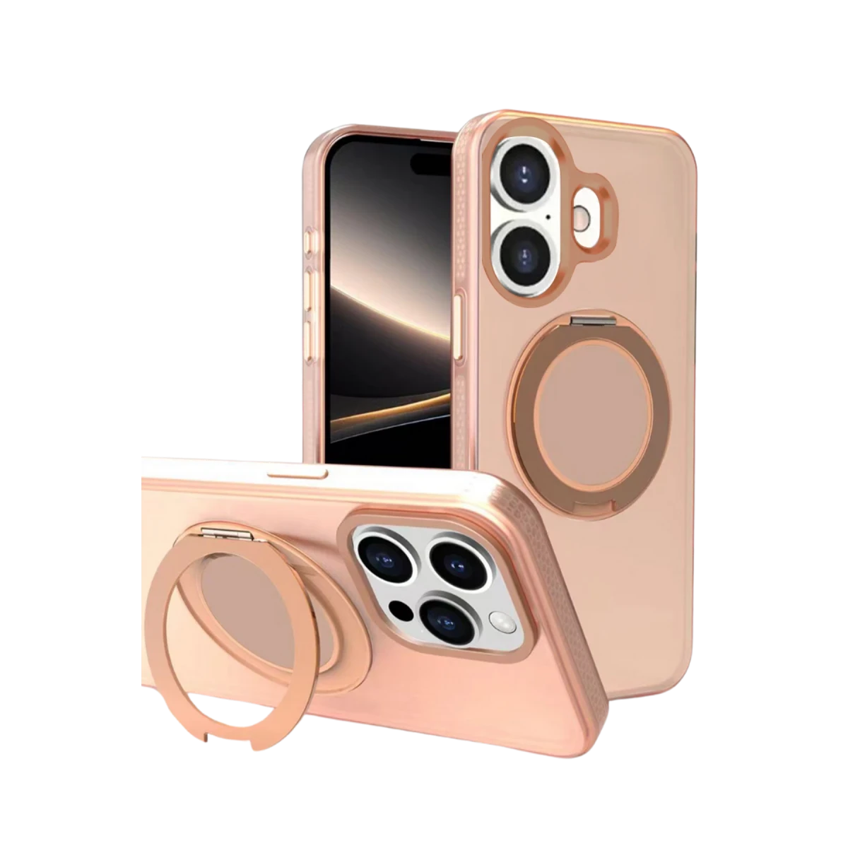 Yesido iPhone 16 PC17 Roza Magsafe Standlı Kapak - Desert