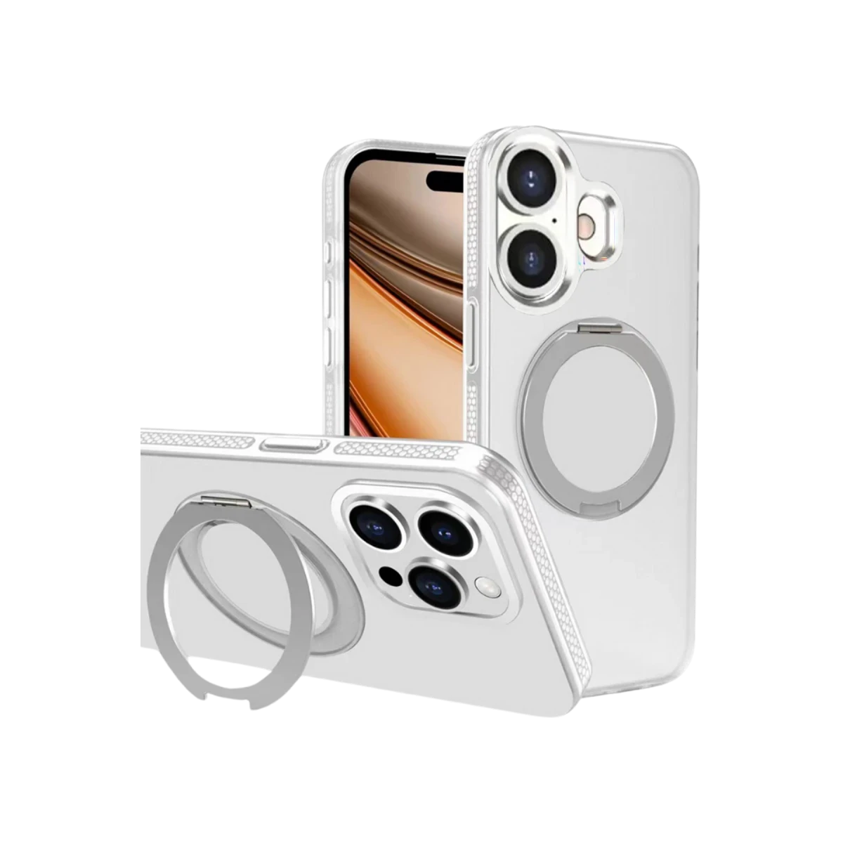 Yesido iPhone 16 Plus PC17 Roza Magsafe Standlı Kapak - Beyaz