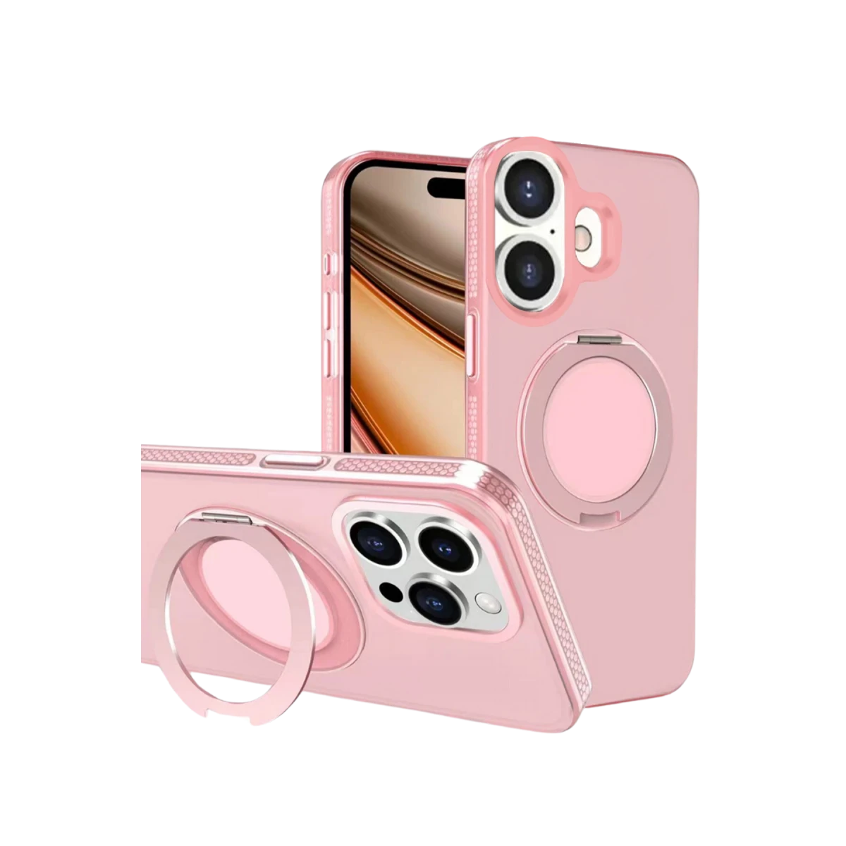 Yesido iPhone 16 Plus PC17 Roza Magsafe Standlı Kapak - Pembe