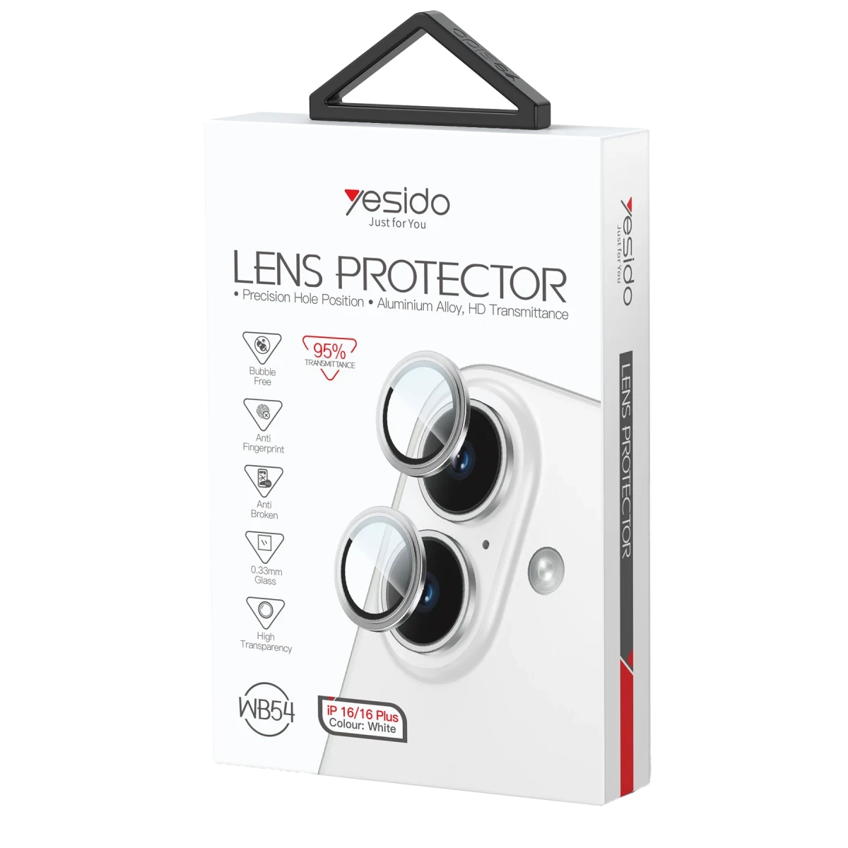 Yesido Apple iPhone 16 Plus WB54 Metal Kamera Lens - Gümüş