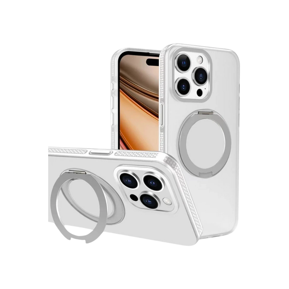Yesido iPhone 16 Pro Max PC17 Roza Magsafe Standlı Kapak - Beyaz