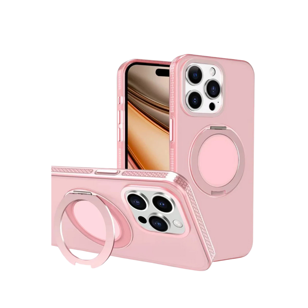 Yesido Apple iPhone 16 Pro Max PC17 Roza Magsafe Standlı Kapak - Pembe