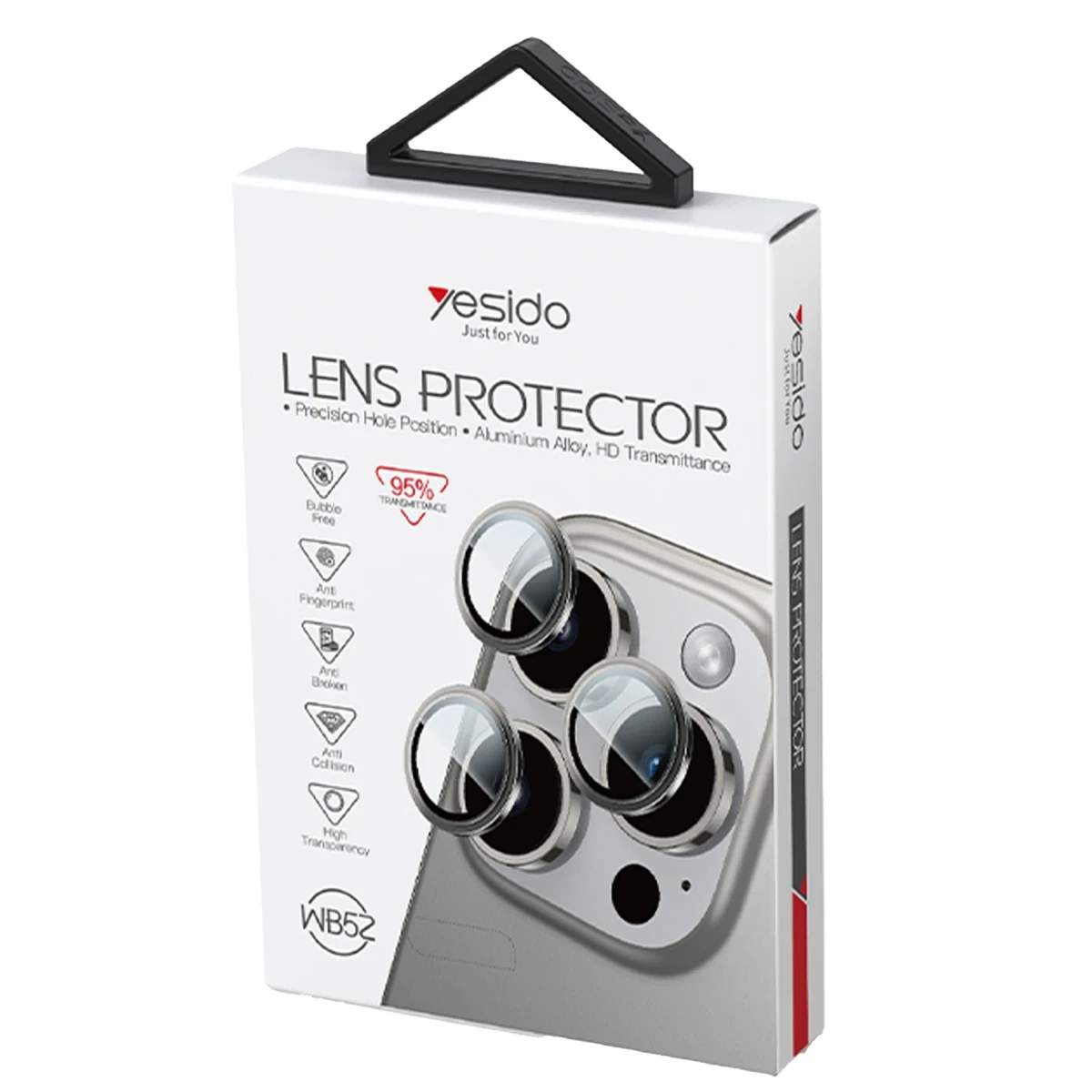 Yesido iPhone 16 Pro Max WB52 Metal Kamera Lens - Gümüş