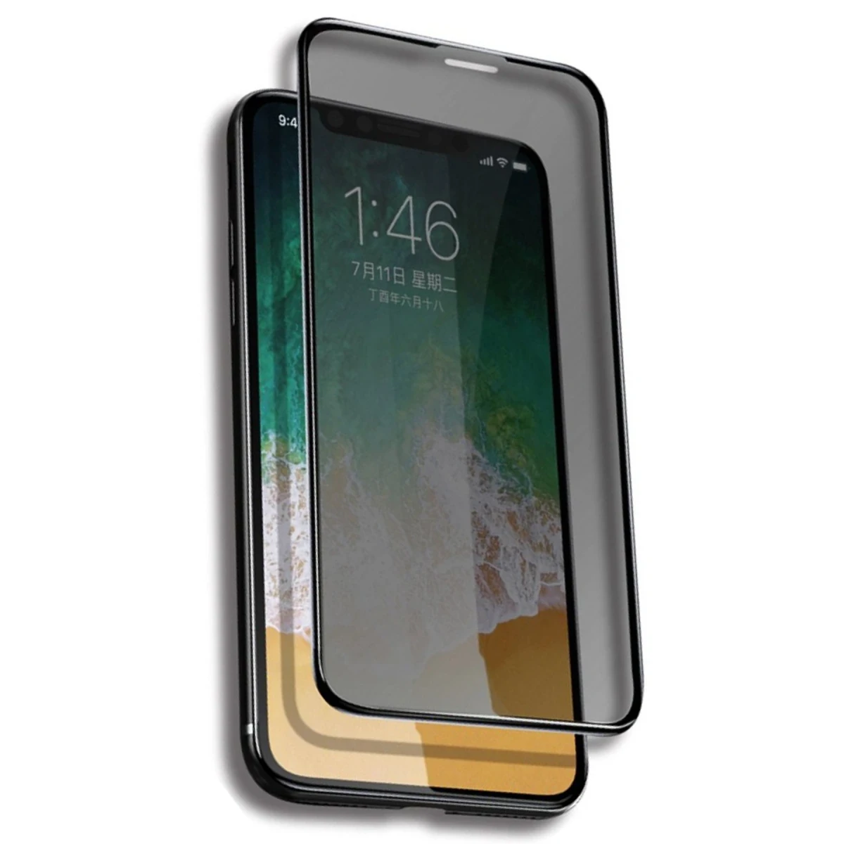 Yesido iPhone 16 Pro TG13 5D Hayalet Cam Ekran Koruyucu - Siyah