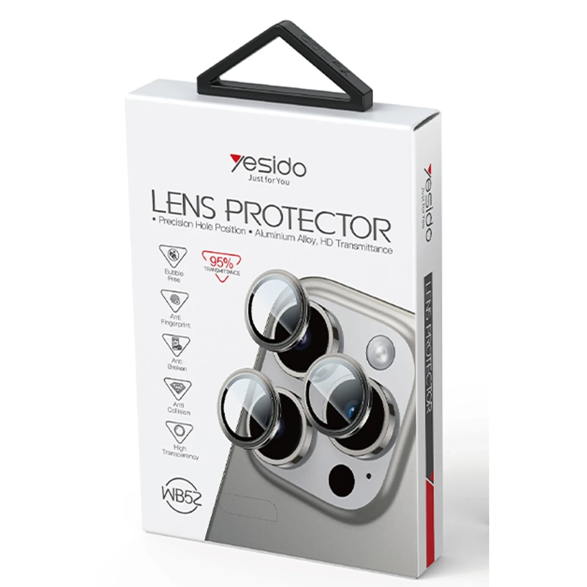 Yesido Apple iPhone 16 WB52 Metal Kamera Lens - Siyah