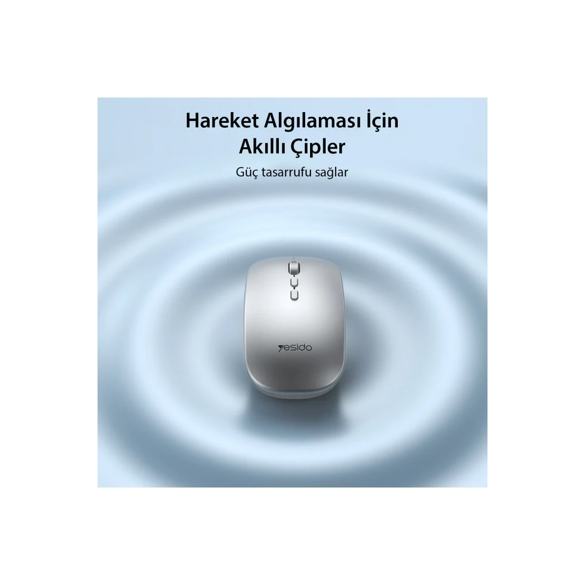 Yesido KB15 2.4G Ergonomik Kablosuz Mouse - Gümüş