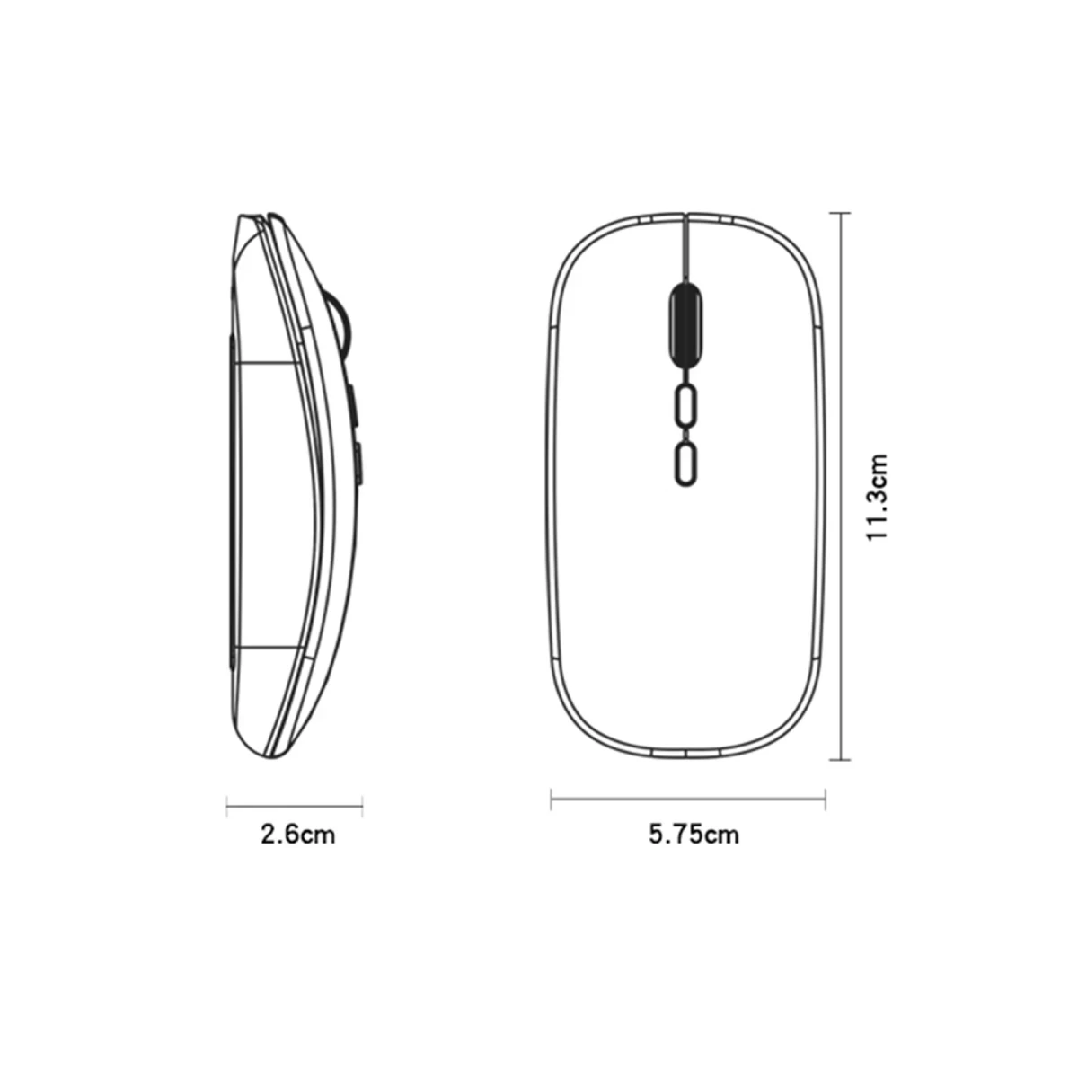 Yesido KB15 2.4G Ergonomik Kablosuz Mouse - Gümüş
