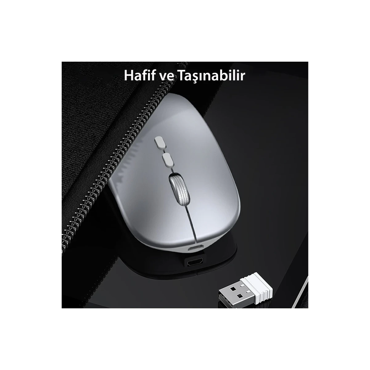 Yesido KB15 2.4G Ergonomik Kablosuz Mouse - Gümüş