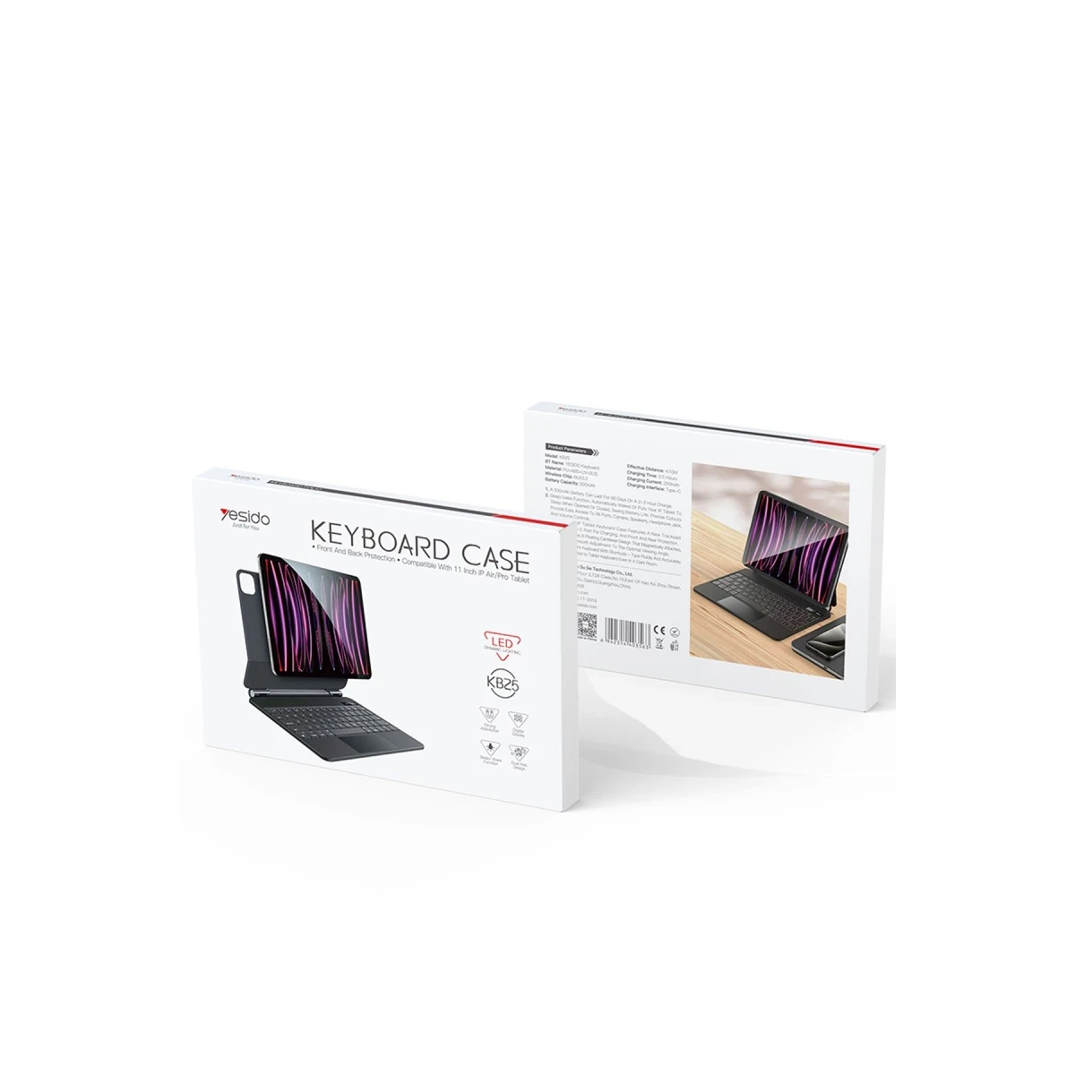 Yesido KB25 iPad Pro 11 (2022) Tecno Klavyeli Tablet Kılıfı - Siyah