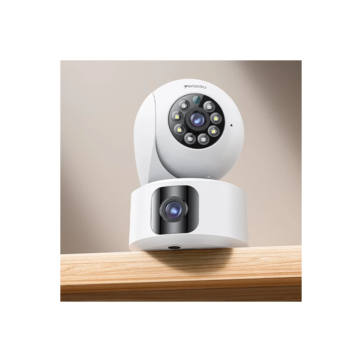 Yesido KM16 1080P 4MP Wifi 360 Gece Görüş Dual Kamera - Beyaz