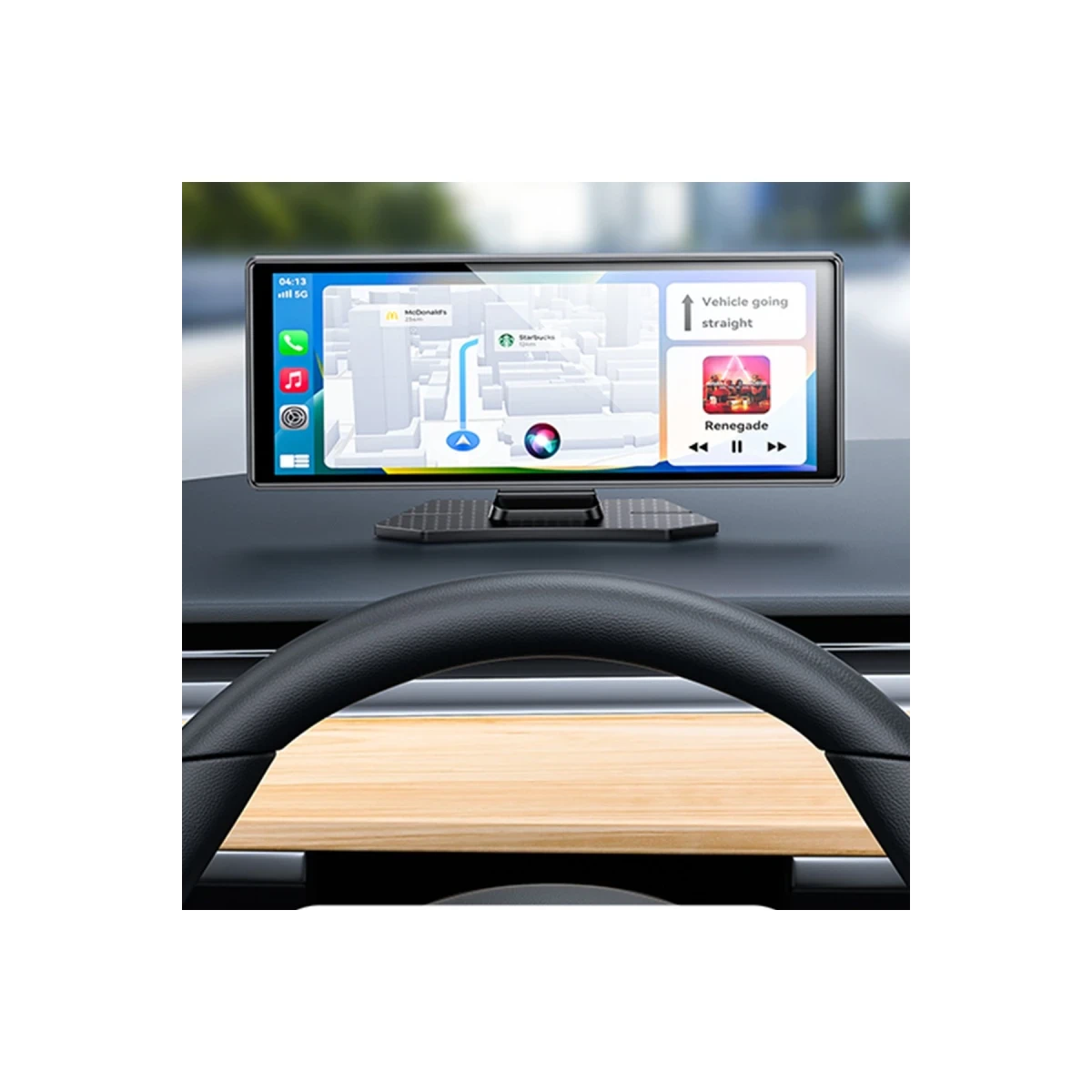 Yesido KM19 10.26inç BT 5.2 Wifi FM Aux AirPlay ve Android Auto Destekli Ekstra Ön ve Arka Kameralı CarPlay - Siyah