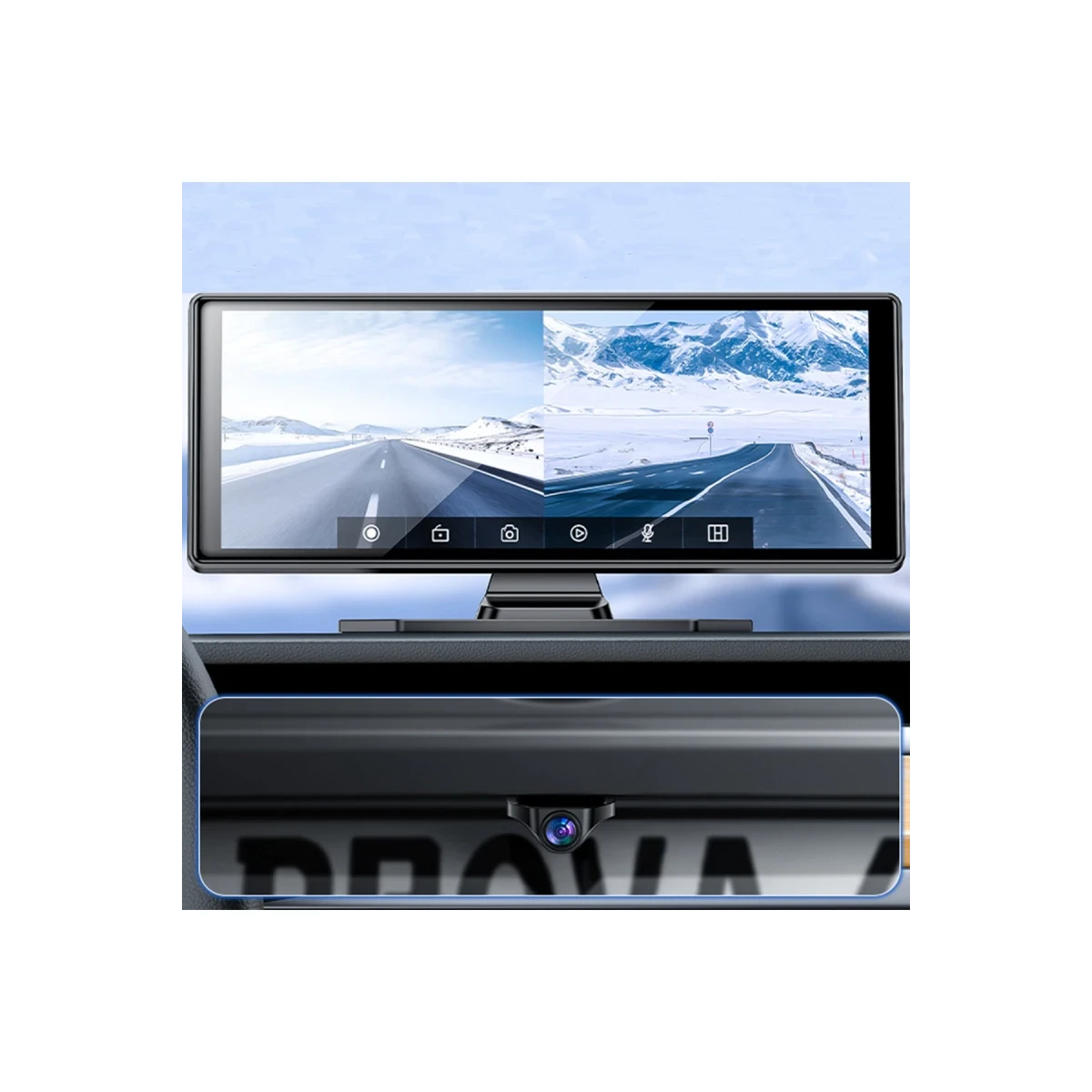 Yesido KM19 10.26inç BT 5.2 Wifi FM Aux AirPlay ve Android Auto Destekli Ekstra Ön ve Arka Kameralı CarPlay - Siyah