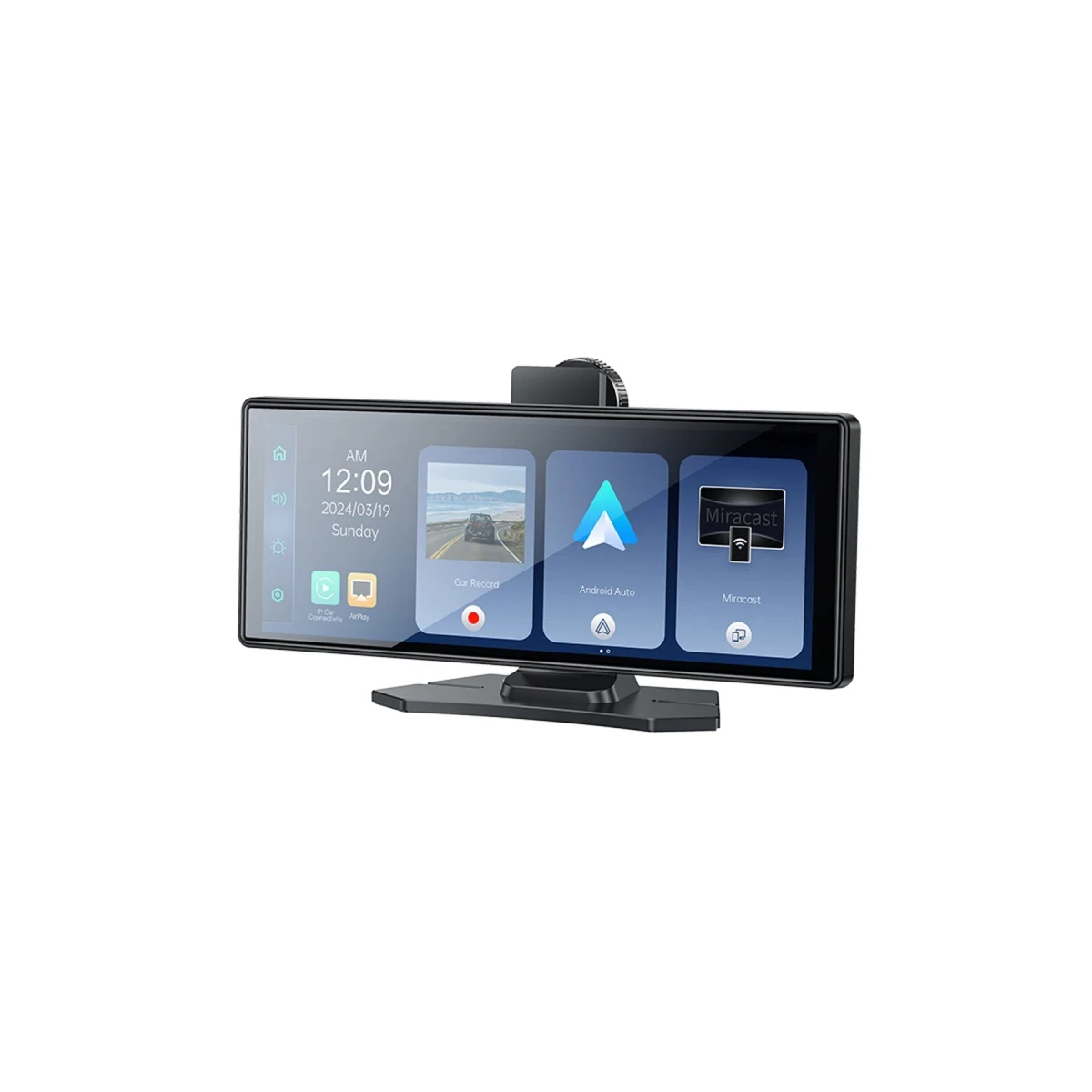 Yesido KM19 10.26inç BT 5.2 Wifi FM Aux AirPlay ve Android Auto Destekli Ekstra Ön ve Arka Kameralı CarPlay - Siyah
