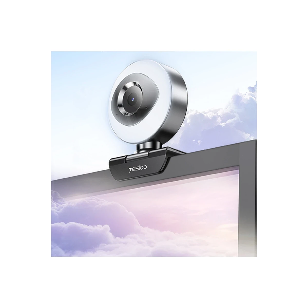 Yesido KM20 2K 4MP Led Aydınlatmalı USB Web Kamera - Siyah