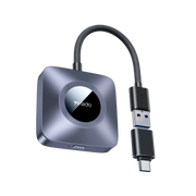 Yesido KM23 2in1 Type-C to USB Dönüştürücülü BT 5.0 1080P Kablosuz CarPlay Adaptör - Siyah
