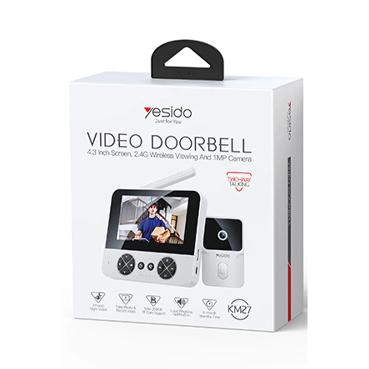 Yesido KM27 Gece Görüş Özellikli Akıllı Görüntülü Wireless Diyafon - Beyaz