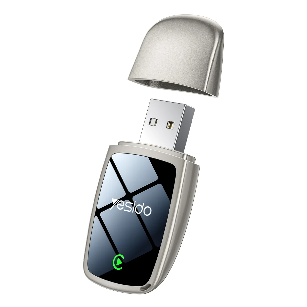 Yesido KM29 Wireless 2in1 Type-C ve USB Uyumlu Kablosuz CarPlay Adaptörü - Gold