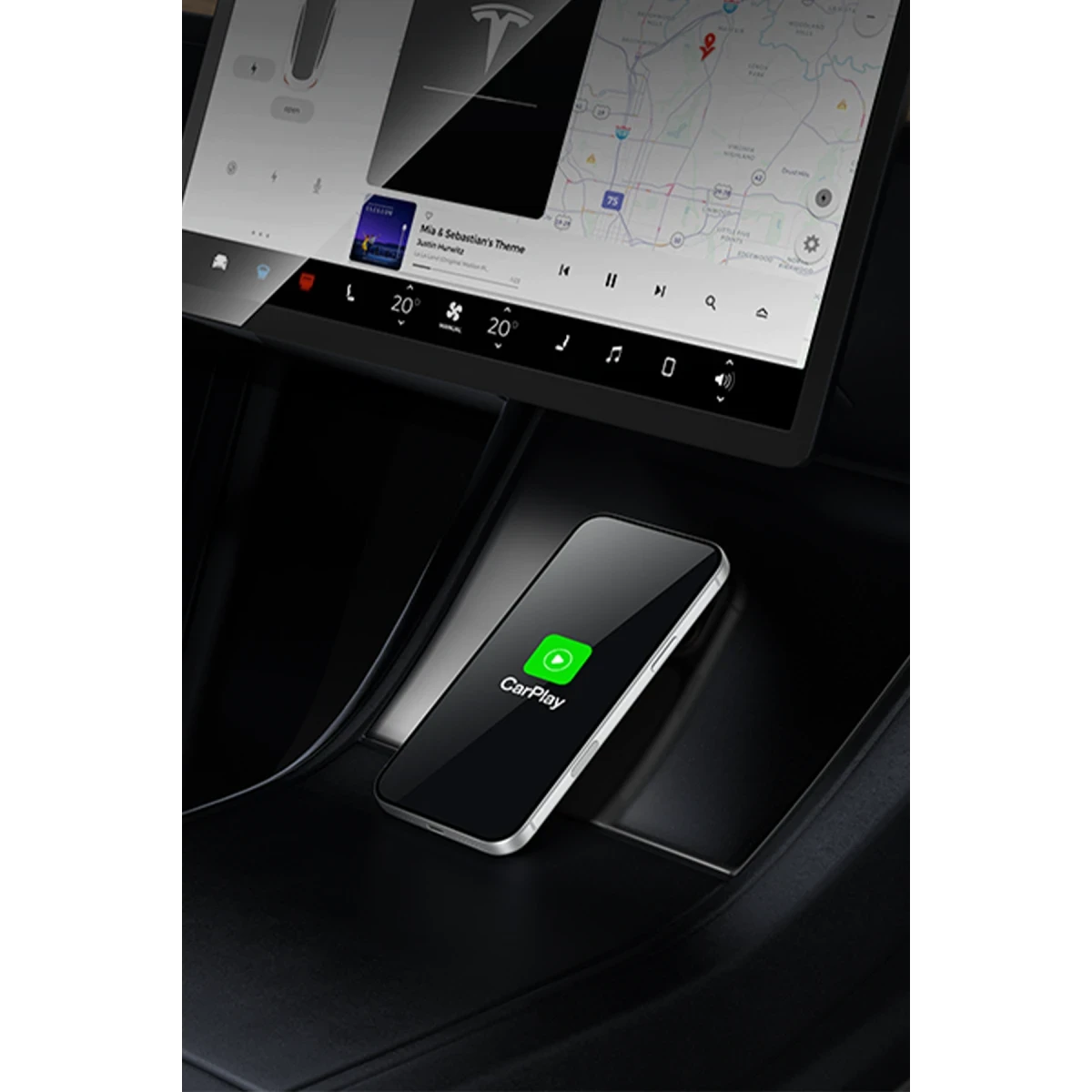 Yesido KM29 Wireless 2in1 Type-C ve USB Uyumlu Kablosuz CarPlay Adaptörü - Gold