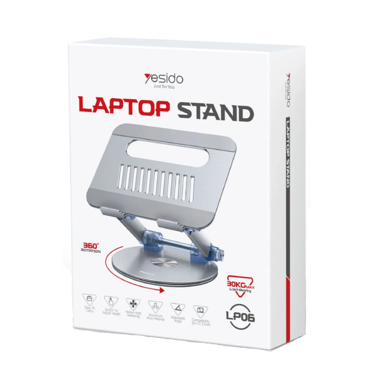 Yesido LP06 360 Derece Ayarlanabilir Metal Laptop Standı - Gümüş