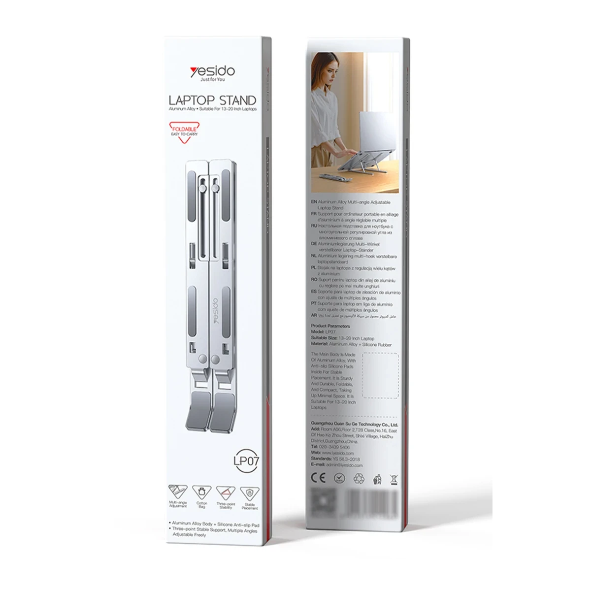 Yesido LP07 Ayarlanabilir Masaüstü Laptop Standı - Gümüş
