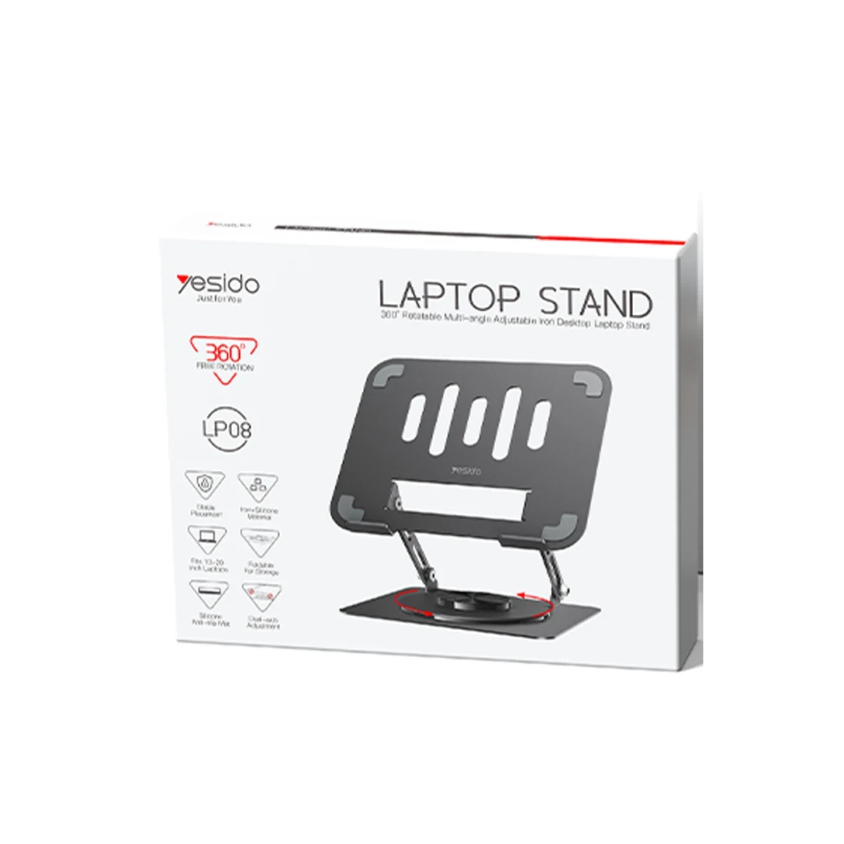 Yesido LP08 360 Derece Ayarlanabilir Masaüstü Laptop Standı - Gri