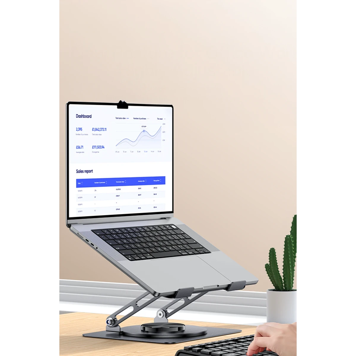 Yesido LP08 360 Derece Ayarlanabilir Masaüstü Laptop Standı - Gri