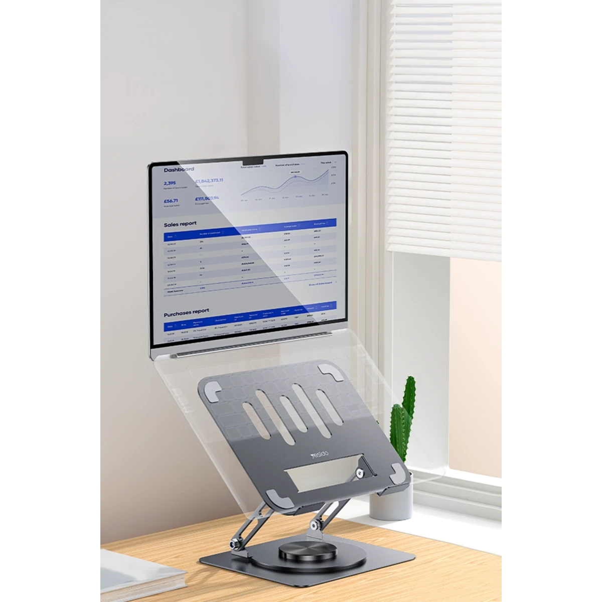 Yesido LP08 360 Derece Ayarlanabilir Masaüstü Laptop Standı - Gri