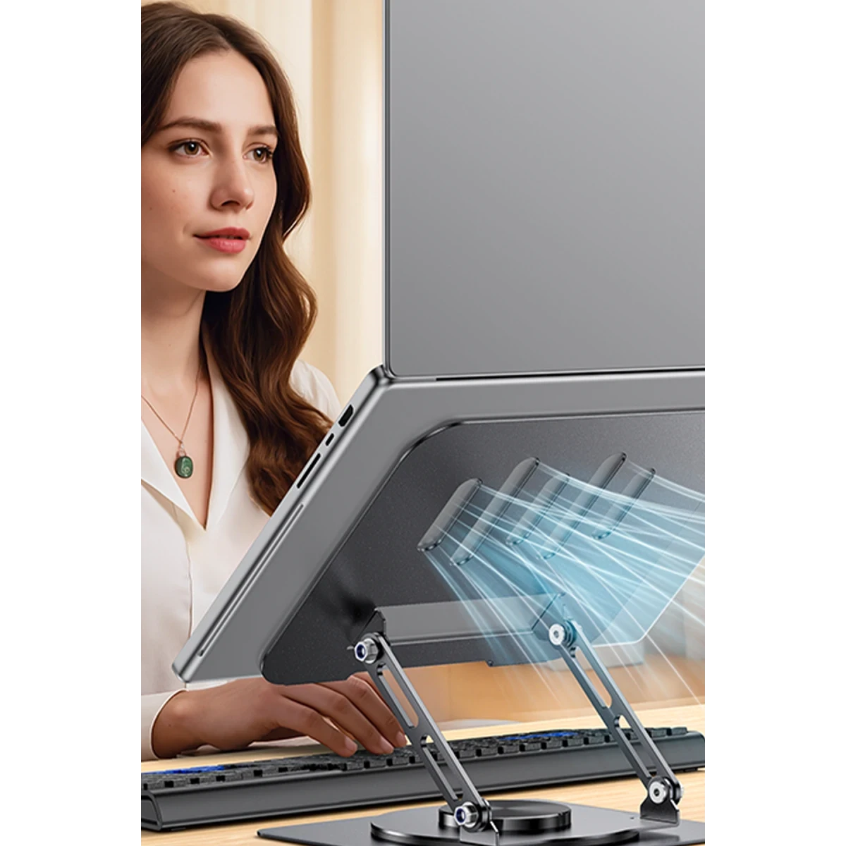 Yesido LP08 360 Derece Ayarlanabilir Masaüstü Laptop Standı - Gri