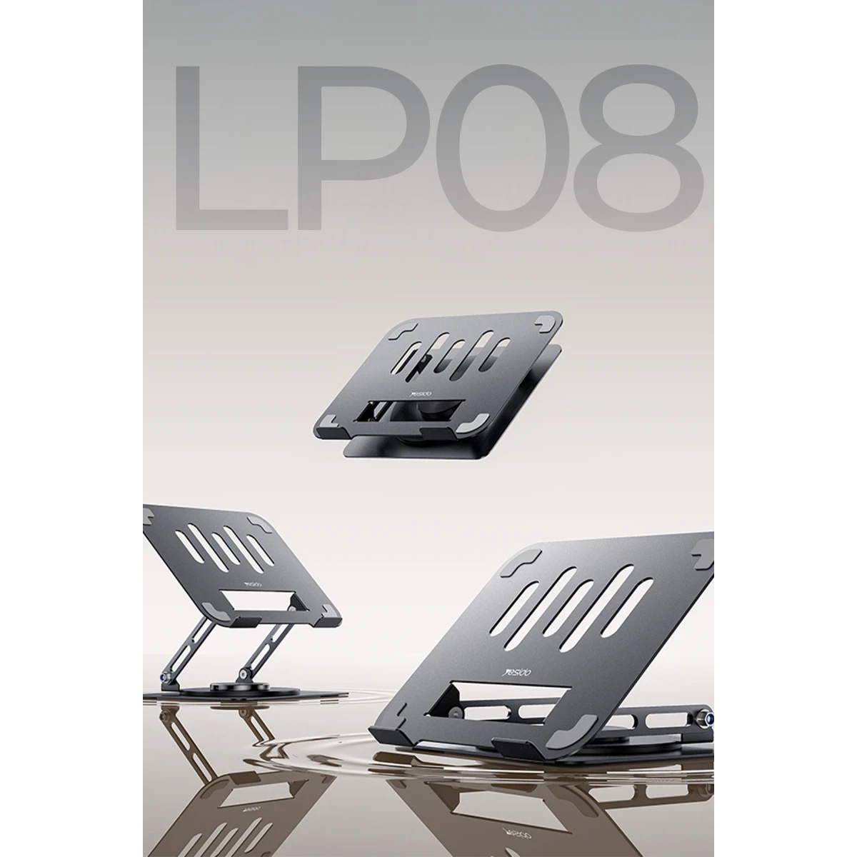 Yesido LP08 360 Derece Ayarlanabilir Masaüstü Laptop Standı - Gri