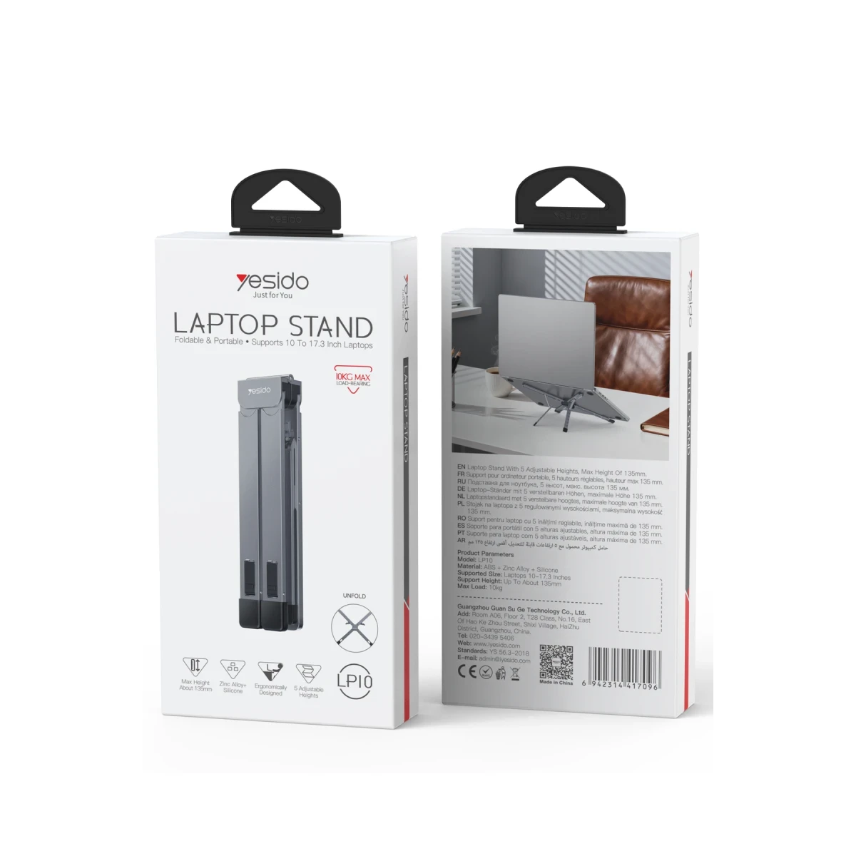 Yesido LP10 Ayarlanabilir Masaüstü Laptop Standı - Gümüş