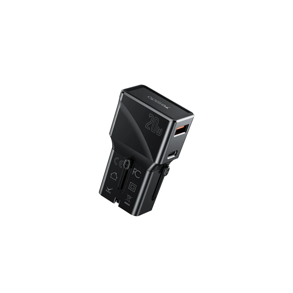Yesido MC17 20W Type-C ve 20W Usb Çıkışlı PD Şarj Adaptörü - Siyah
