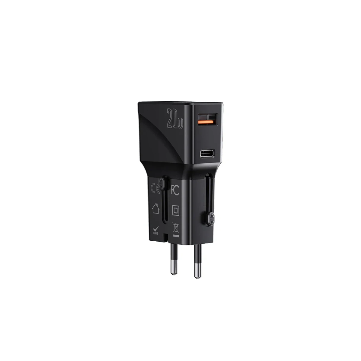 Yesido MC17 20W Type-C ve 20W Usb Çıkışlı PD Şarj Adaptörü - Siyah