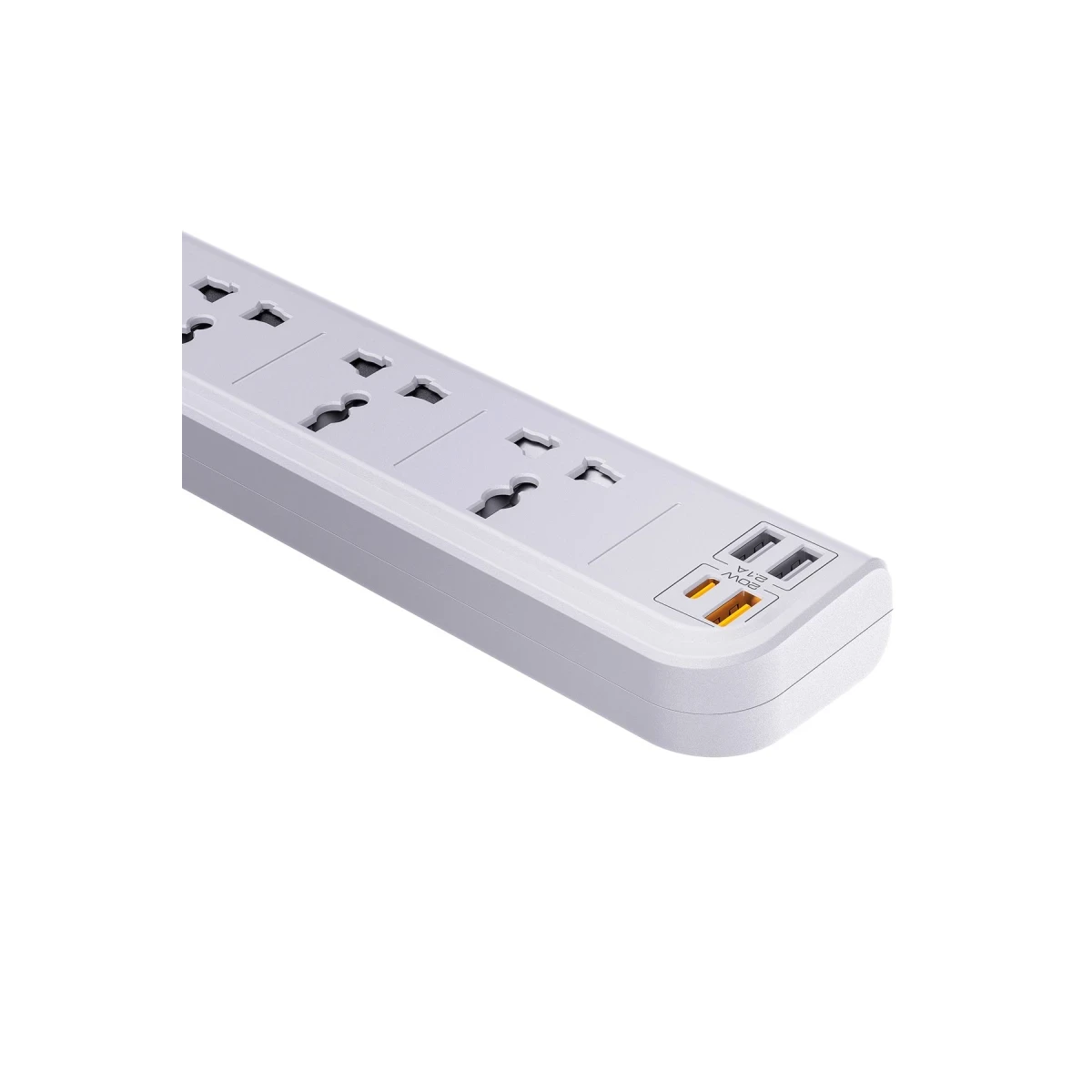 Yesido MC18 8in1 3 Adet Usb 1 Adet Type-C ve 4 Adet Priz Dönüştürücü 2M - Beyaz