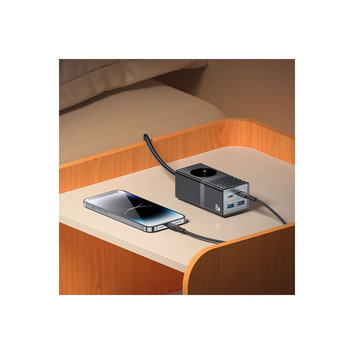Yesido MC36 2500W 1.5M Ekstra 2 Adet 18W USB ve 2 Adet 45W Type-C Çıkışlı Priz Uzatıcı - Siyah