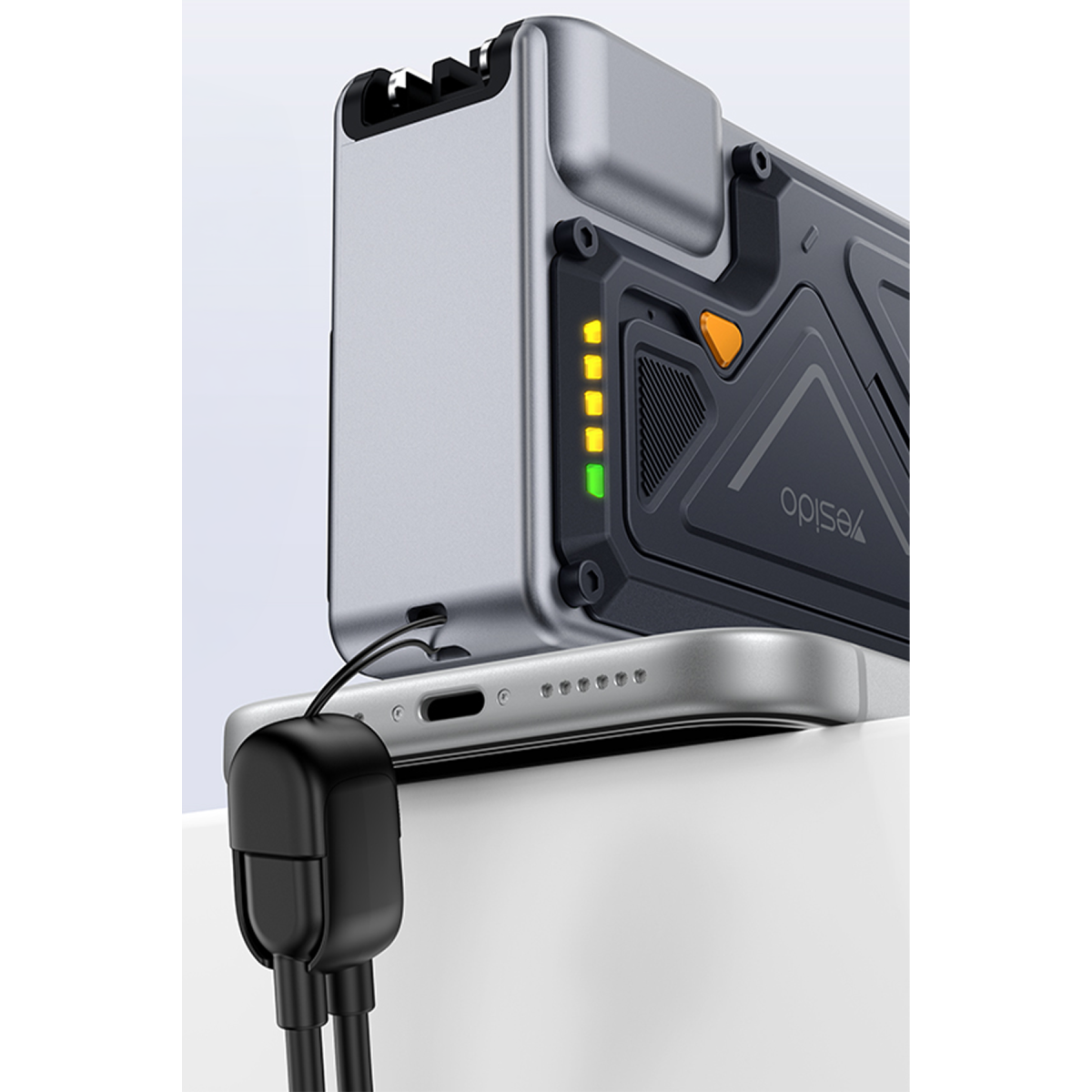 Yesido MH103 20.000 mAh 22.5W PD Hızlı Şarj ve 15W Kablosuz Şarj Destekli Priz Uçlu Powerbank - Siyah