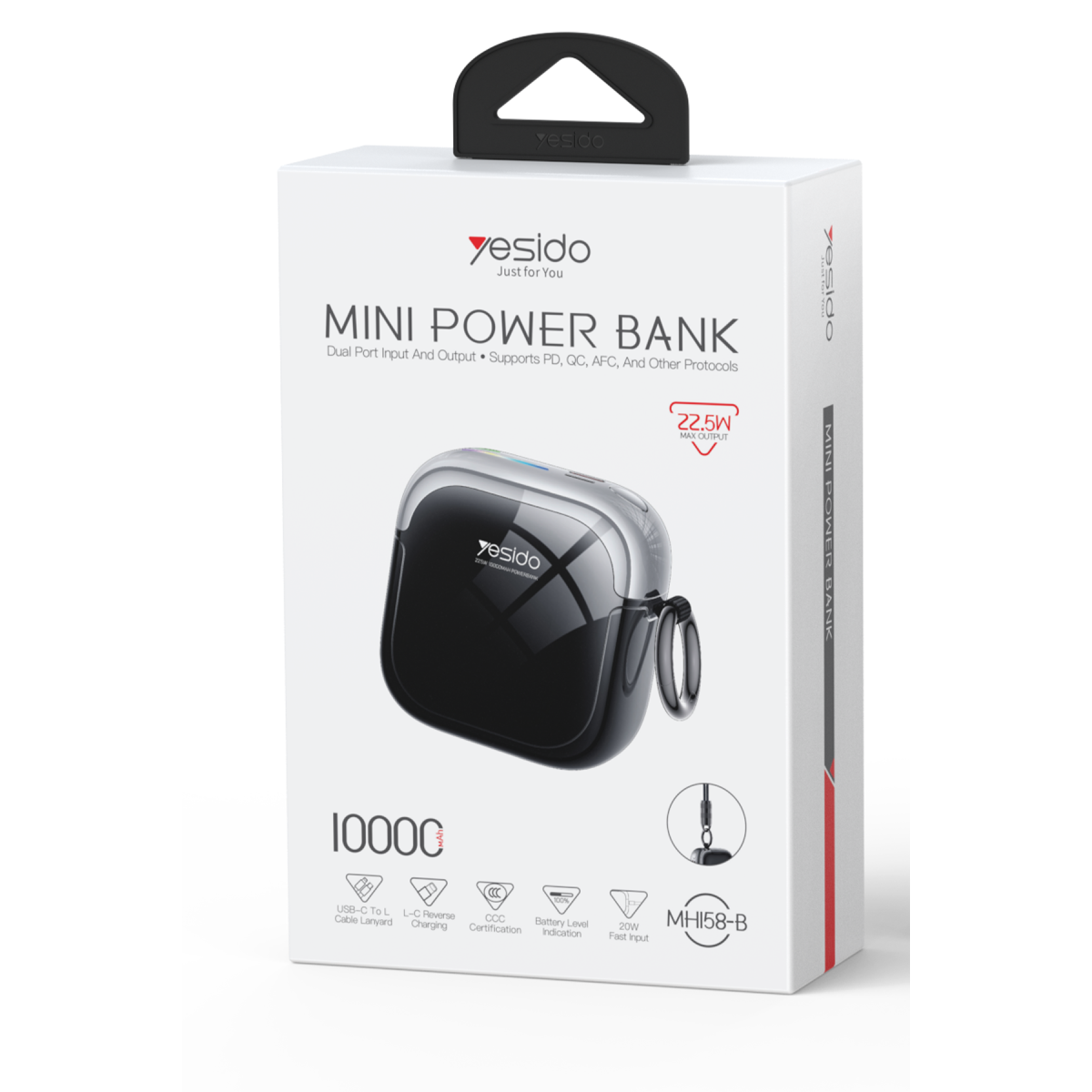 Yesido MH158-B 10.000 mAh 22.5W PD Hızlı Şarj Powerbank - Siyah