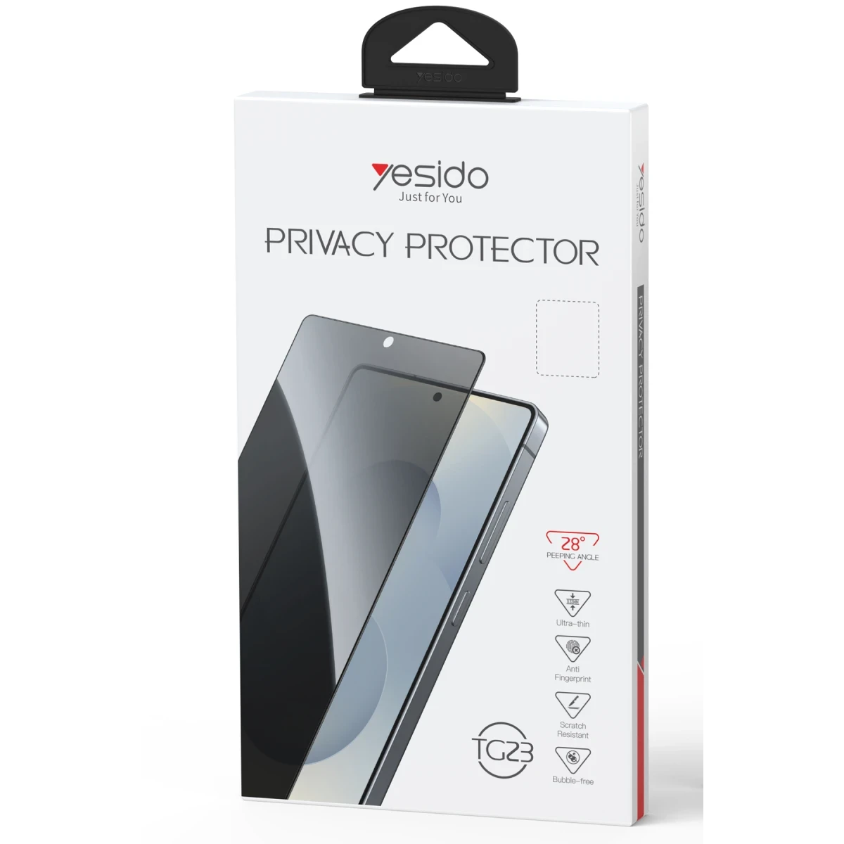 Yesido Samsung Galaxy S25 Plus TG23 Hayalet Cam Ekran Koruyucu - Siyah