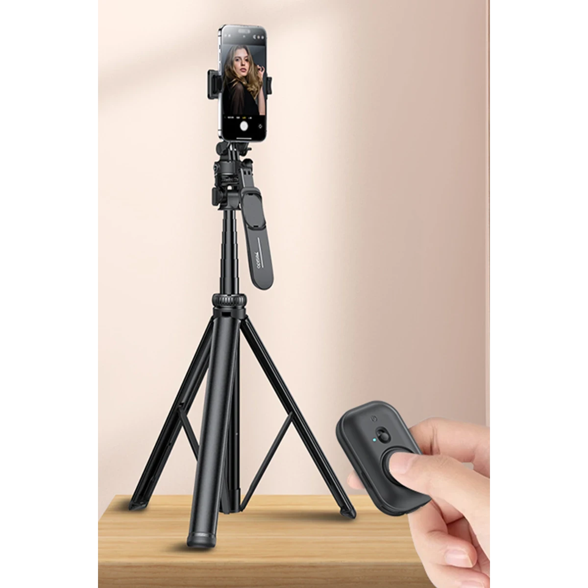 Yesido SF17 360 Derece Bluetooth 5.0 Kontrollü 2M Tripodlu Selfie Gimbal - Siyah