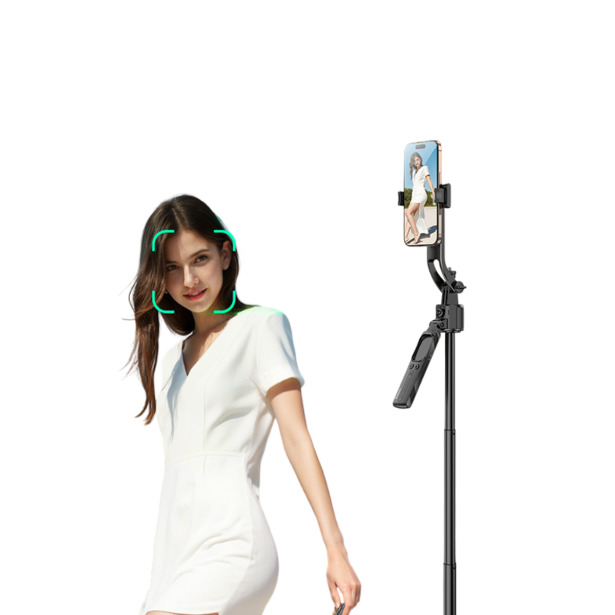 Yesido SF23 Yüz Takip Özellikli Bluetooth Kumandalı Tripod Selfie Çubuğu - Siyah
