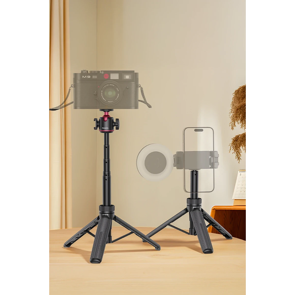 Yesido SF26 65cm 360 Derece Ayarlanabilir Canlı Yayın Tripod Telefon Tutucu - Siyah