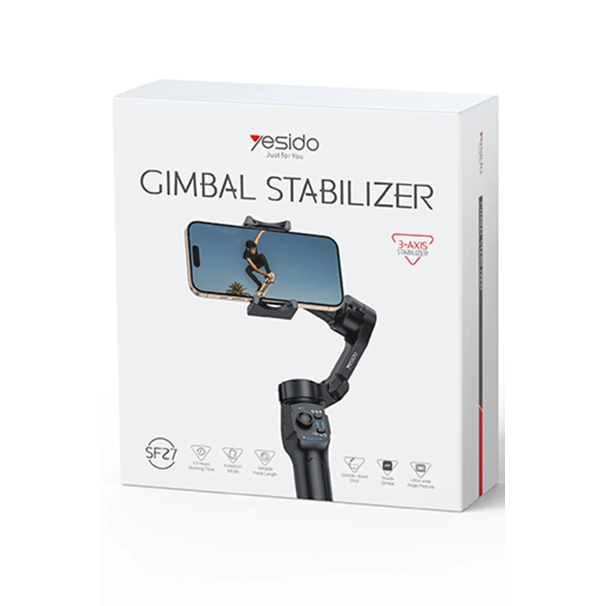Yesido SF27 360 Derece Ayarlanabilir Tripodlu BT Selfie Gimbal - Siyah