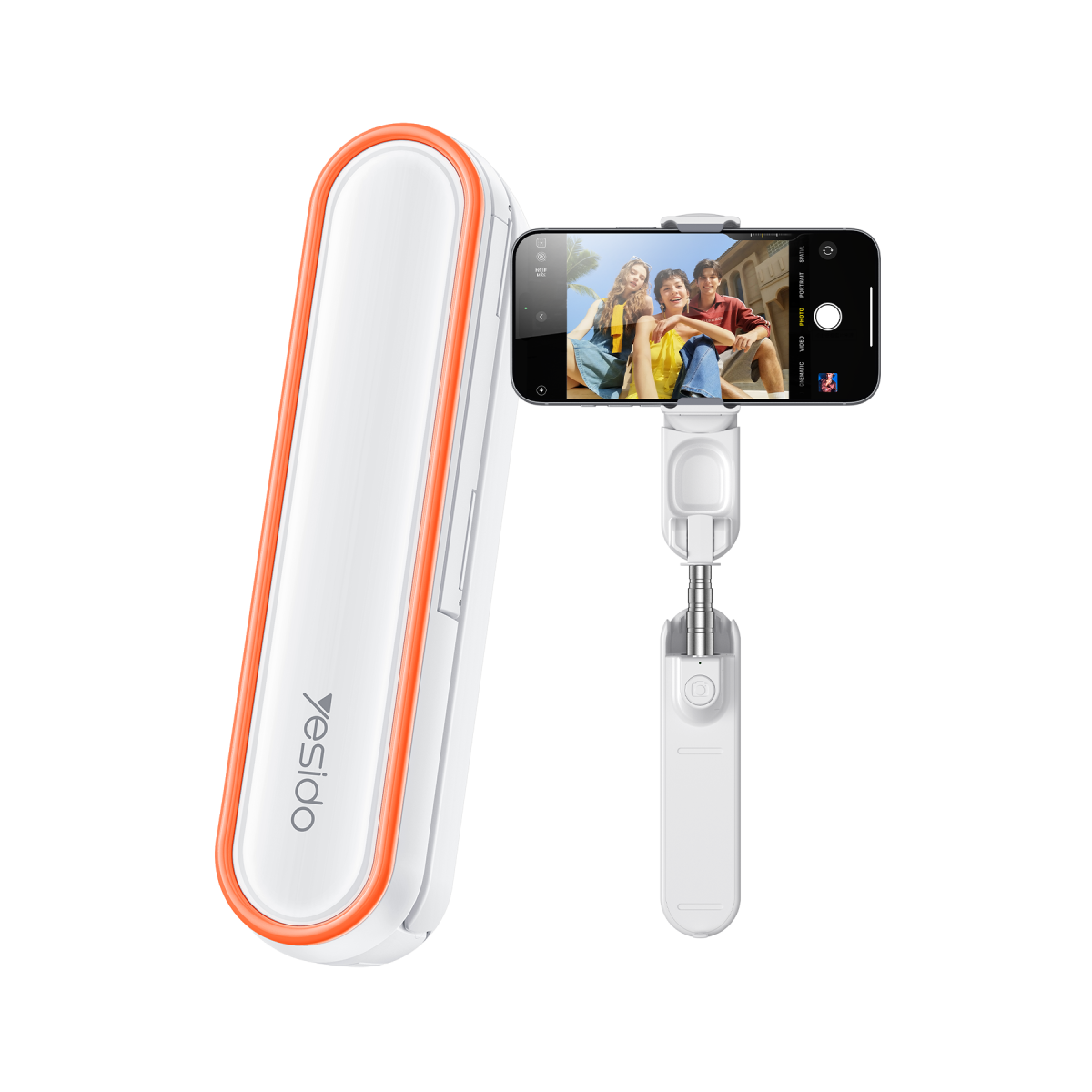 Yesido SF33 Taşınabilir Mini Bluetooth Destekli Selfie Çubuğu - Beyaz