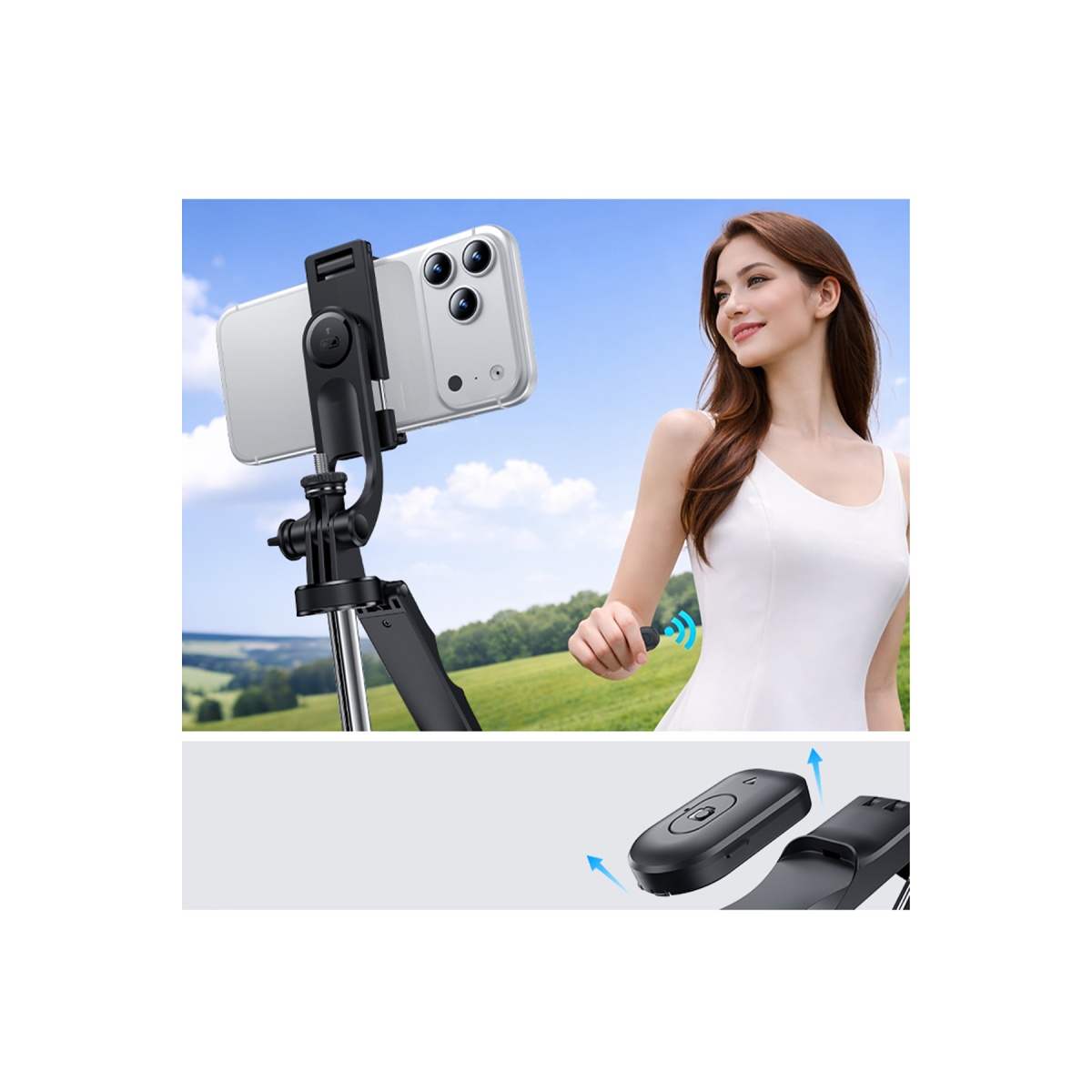 Yesido SF34 Bluetooth Kumandalı Tripodlu Selfie Çubuğu - Siyah