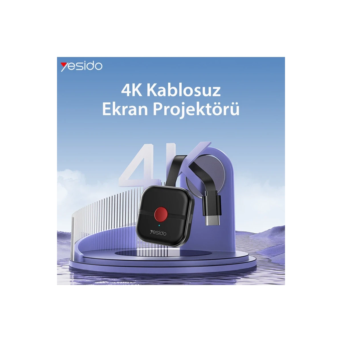 Yesido TV10 2.4G 4K Kablosuz Görüntü Aktarıcı - Siyah